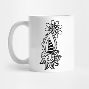 Black Flower Pattern Mug